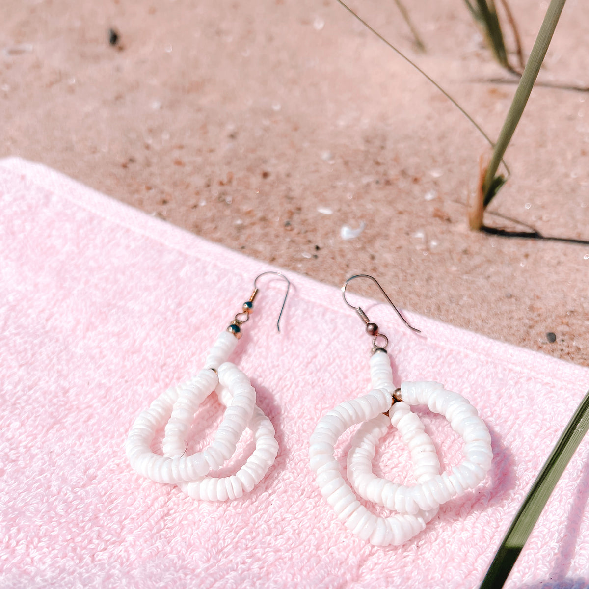 Vintage White Shell Earrings