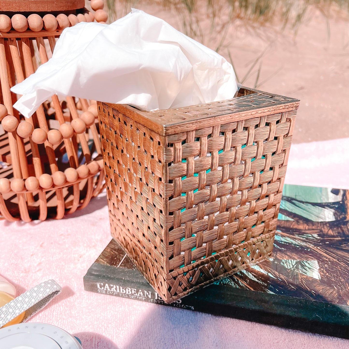 Vintage Brass Tissue Box Holder