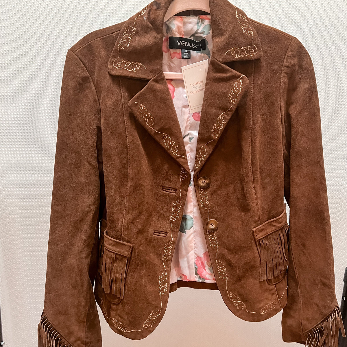 Vintage Brown Suede and Fringe Jacket