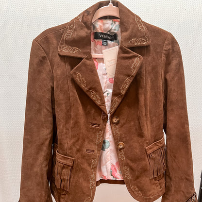 Vintage Brown Suede and Fringe Jacket