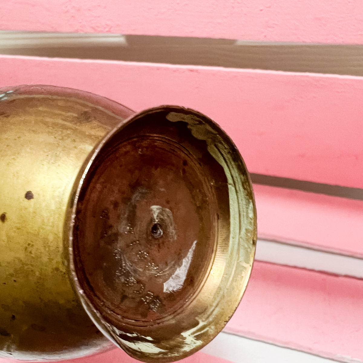 Folk Art Brass Bud Vase | Indian Etched Jug  | Brass Pitcher