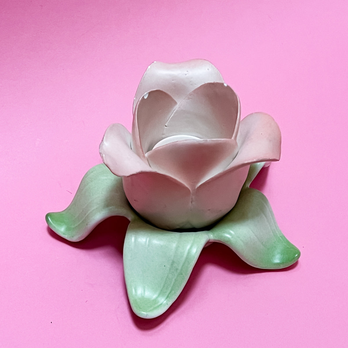 Fitz and Floyd Flower Candle Holder Pastel
