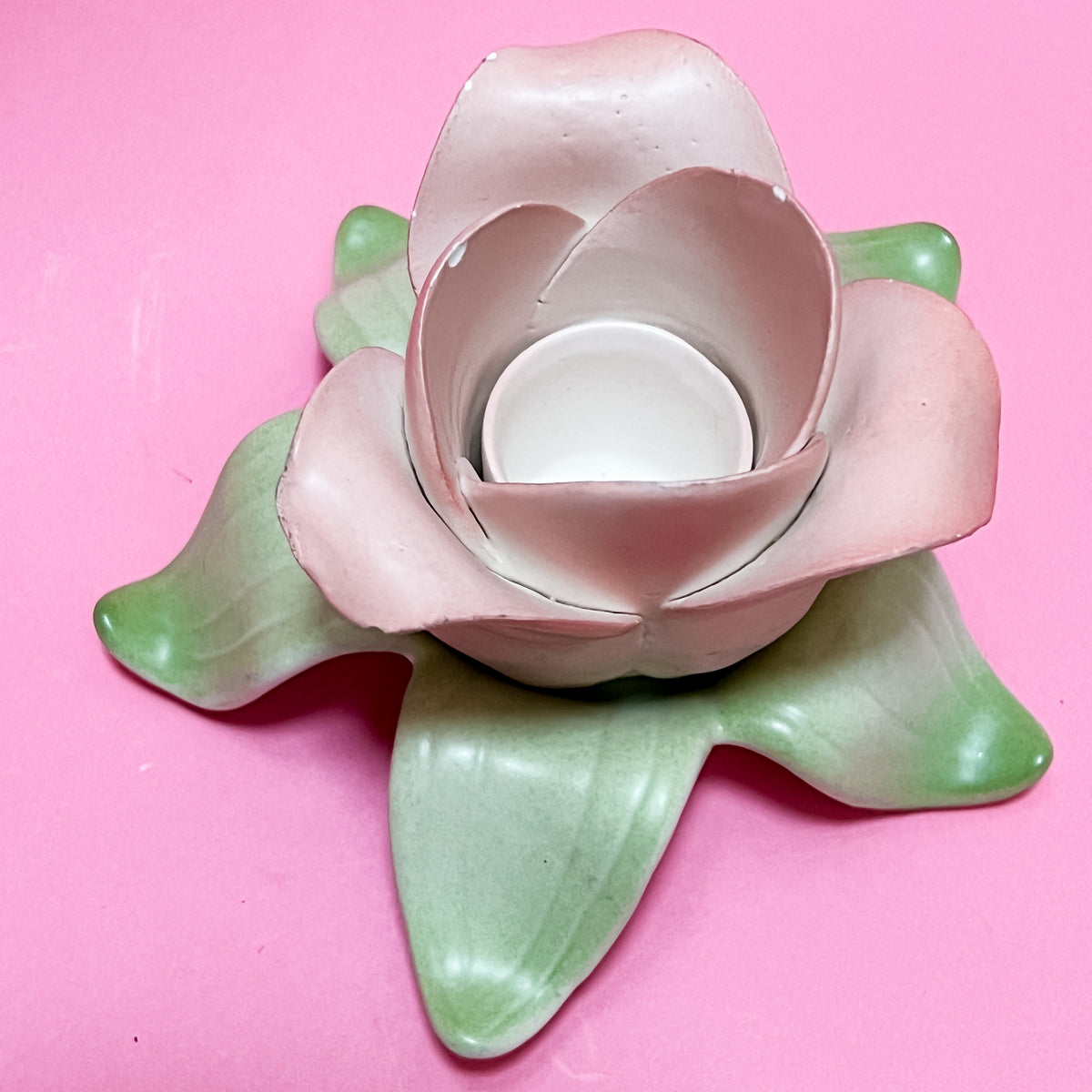 Fitz and Floyd Flower Candle Holder Pastel