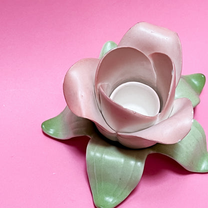 Fitz and Floyd Flower Candle Holder Pastel