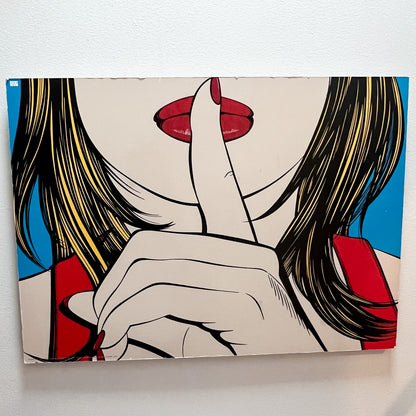 IKEA SOLMYRA Sssshhh D. Azzopardi '99 Vintage Modern Pop Wall Art