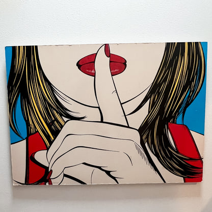 IKEA SOLMYRA Sssshhh D. Azzopardi '99 Vintage Modern Pop Wall Art