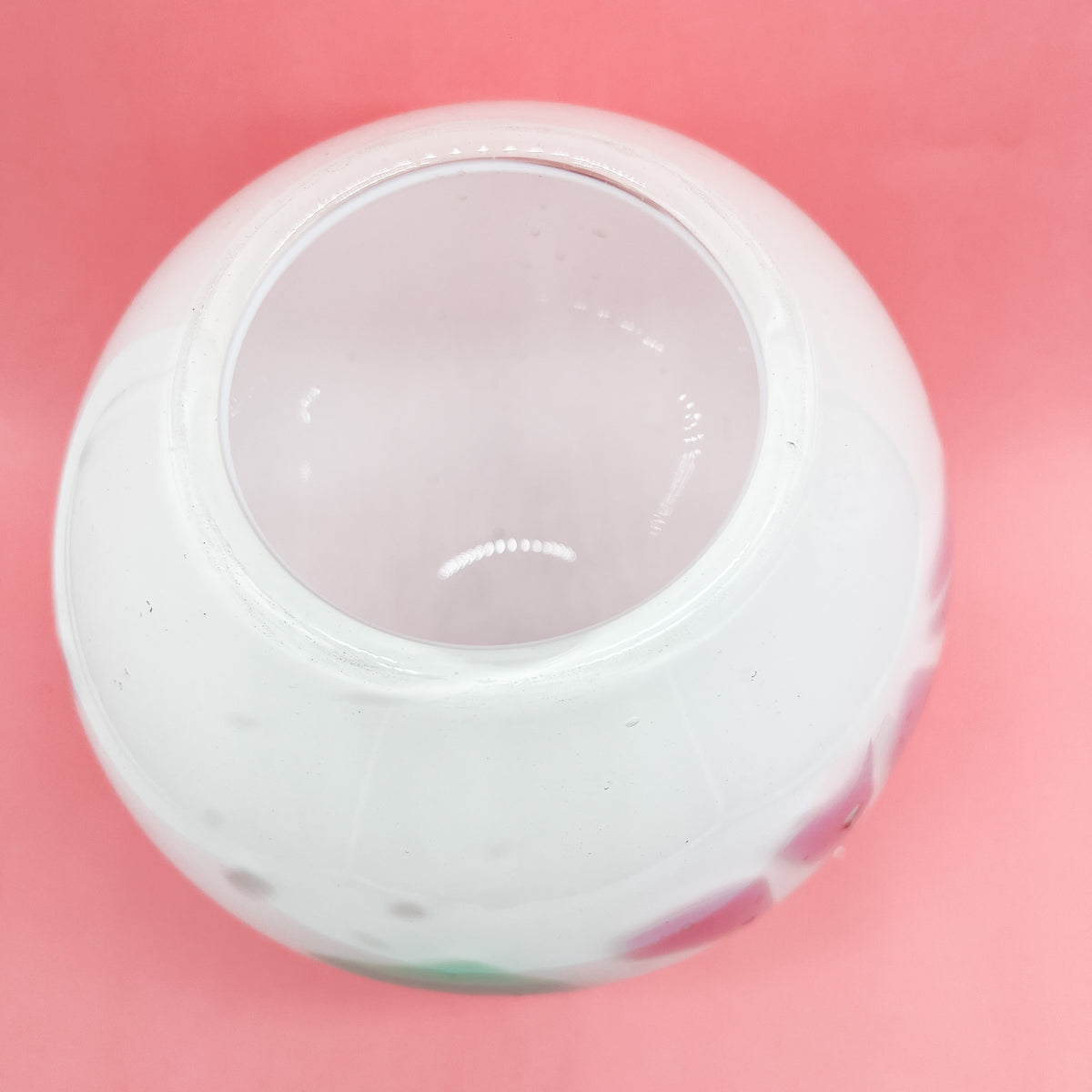 Sturdy Confetti Pastel and White Glass Blown Vase