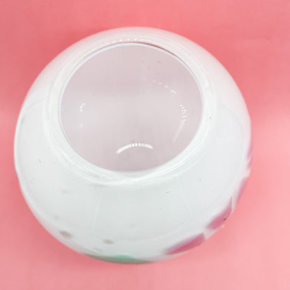 Sturdy Confetti Pastel and White Glass Blown Vase