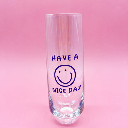 Smiley Face Nice Day Iridescent Champagne Flute