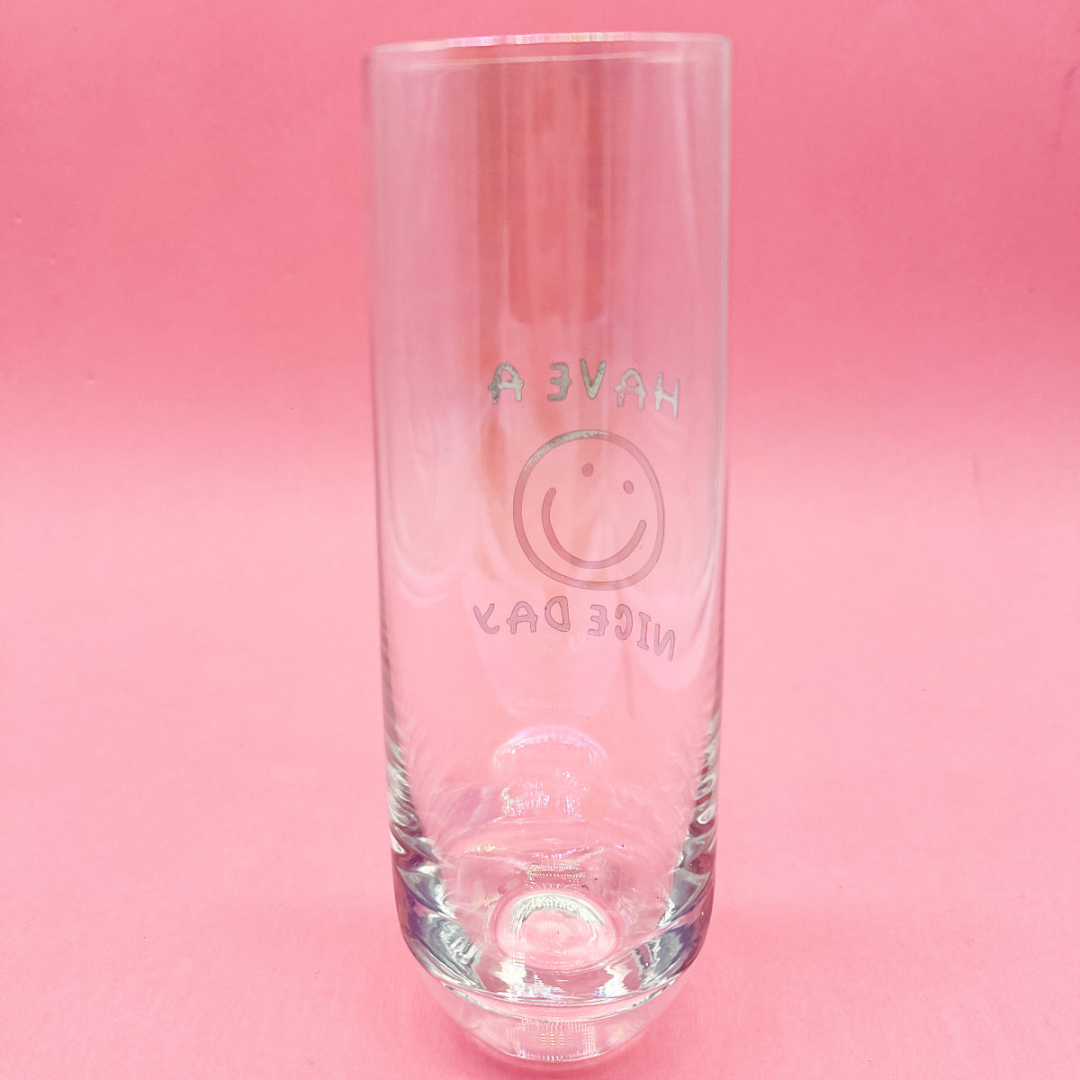 Smiley Face Nice Day Iridescent Champagne Flute