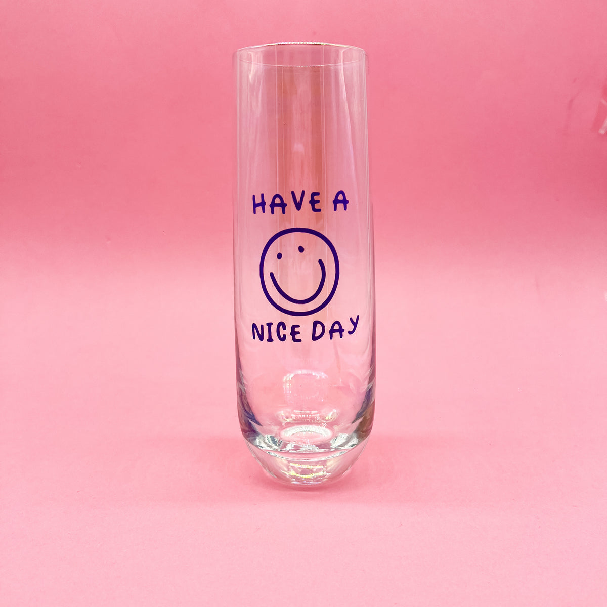Smiley Face Nice Day Iridescent Champagne Flute