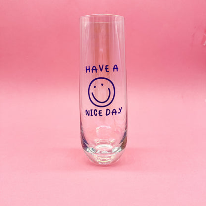 Smiley Face Nice Day Iridescent Champagne Flute