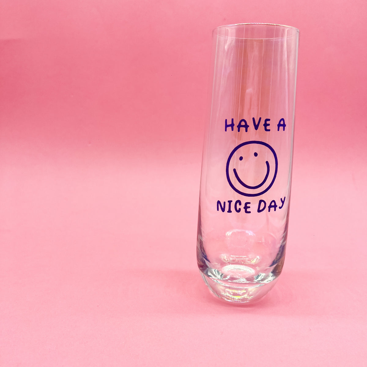 Smiley Face Nice Day Iridescent Champagne Flute