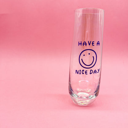 Smiley Face Nice Day Iridescent Champagne Flute