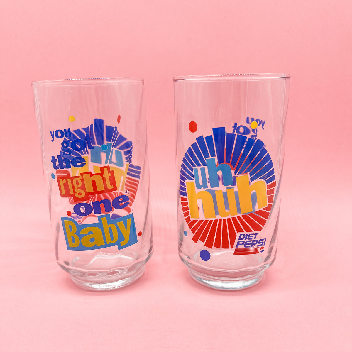 Vintage 90s Diet Pepsi Glass You Got the Right One Baby Uh Huh