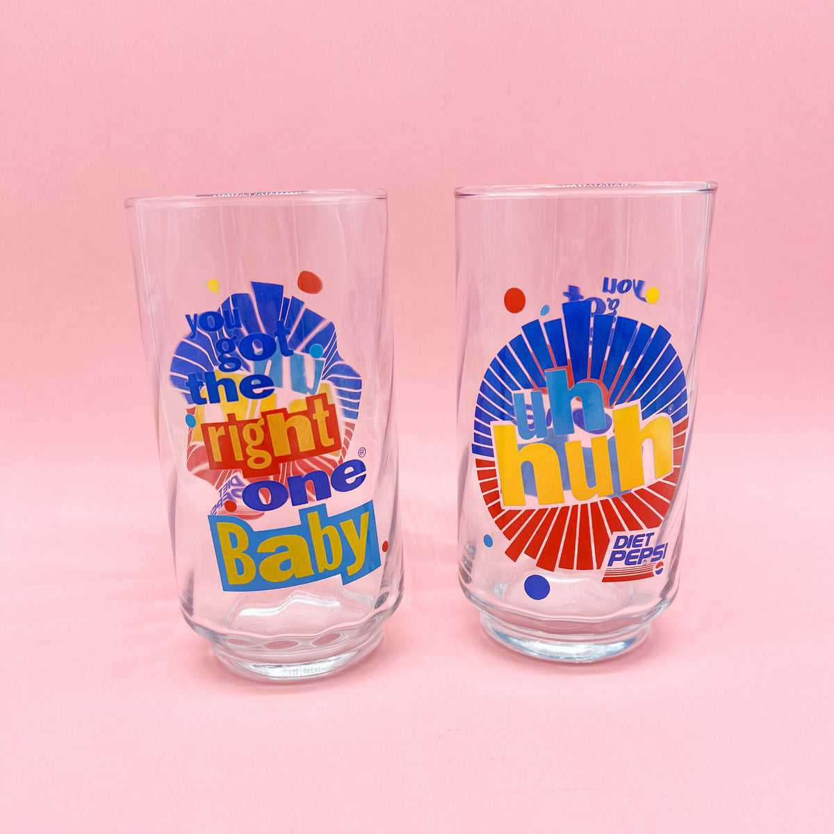 Vintage 90s Diet Pepsi Glass You Got the Right One Baby Uh Huh