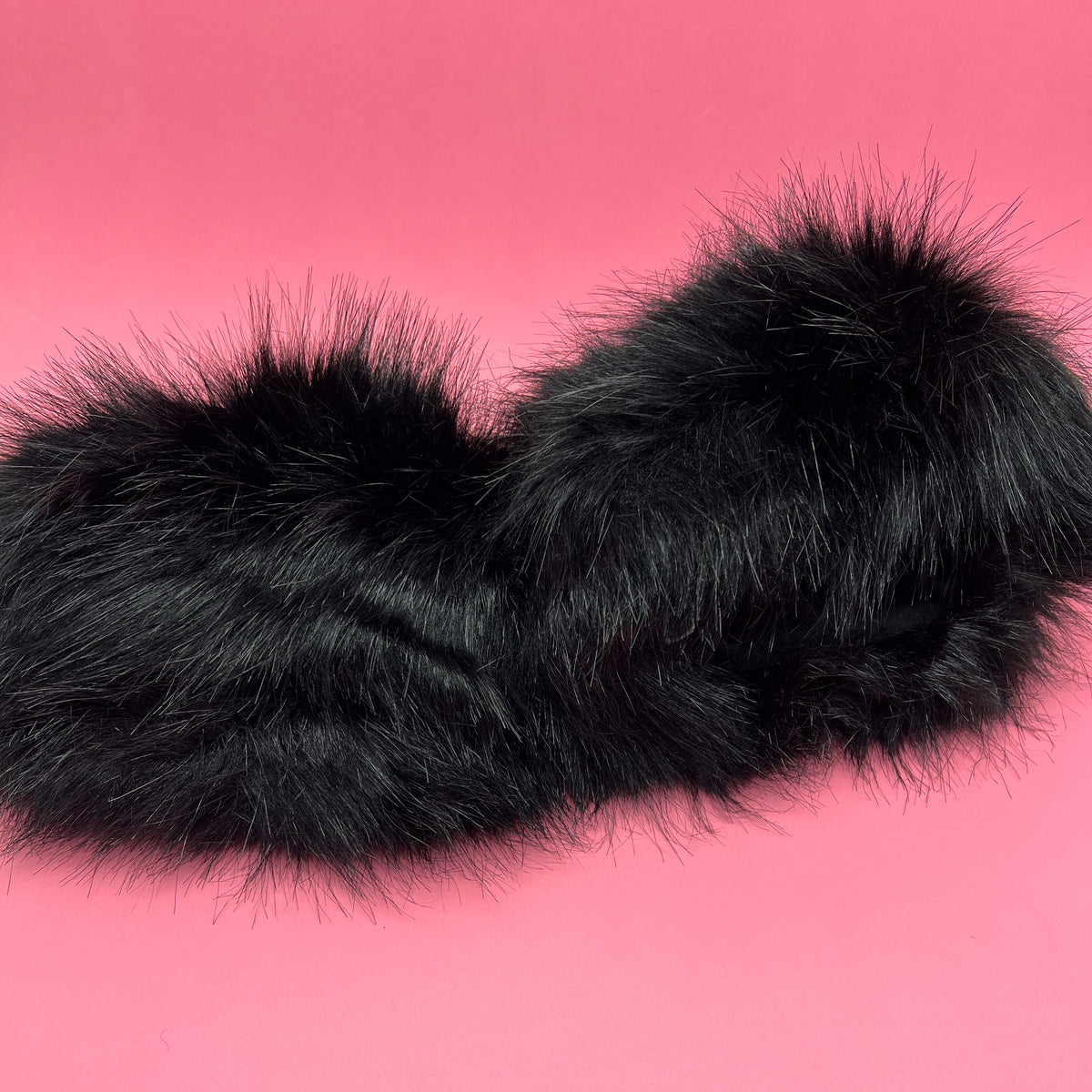 Black Faux Fur Cuffs for wrists