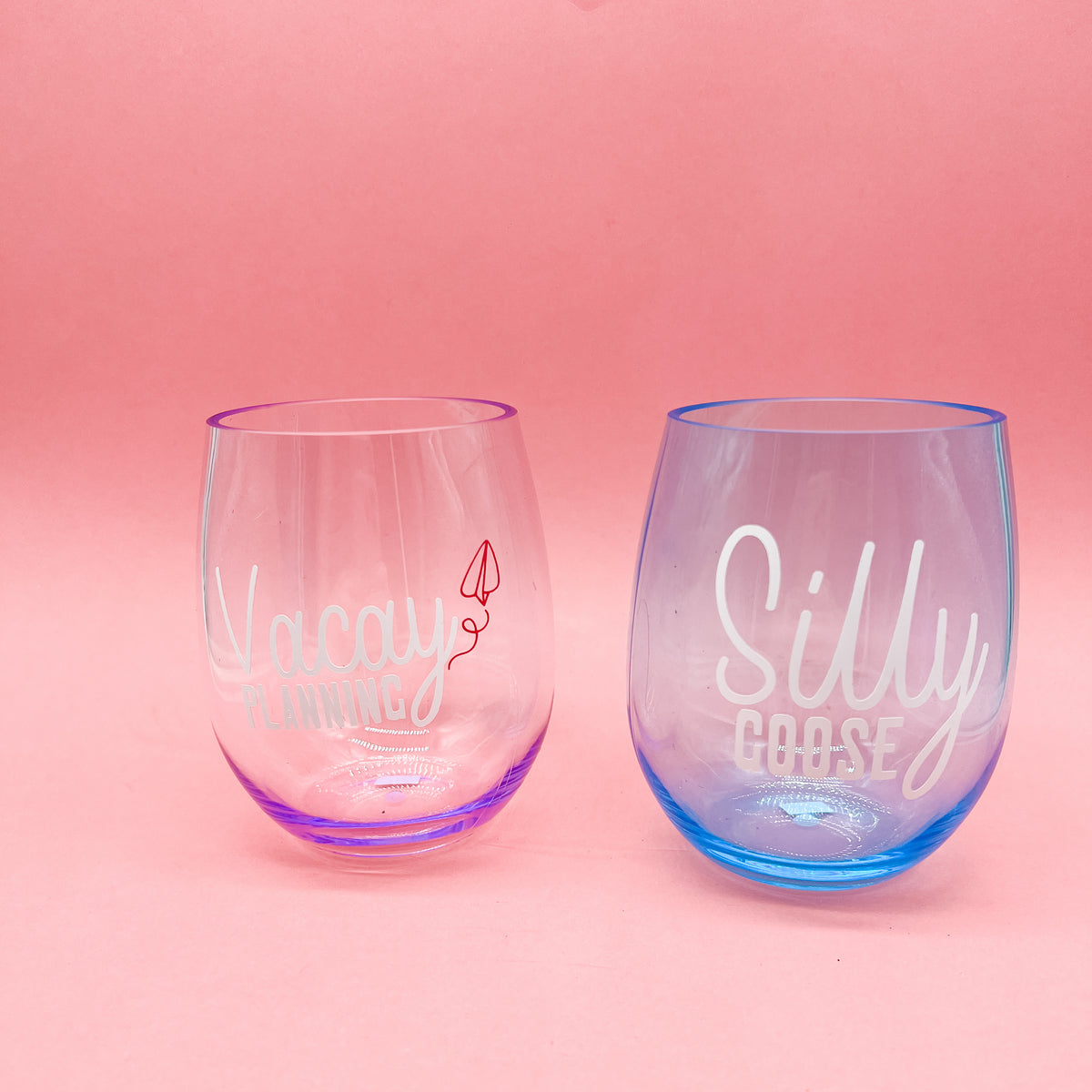 Shatterproof Colorful Wine Glass Silly Goose, Vacay Planning