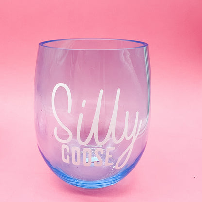 Shatterproof Colorful Wine Glass Silly Goose, Vacay Planning