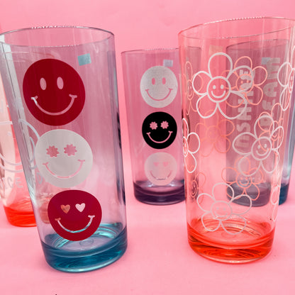 Colorful and Fun Smiley Acrylic Glasses Plastic Cups Tumblers