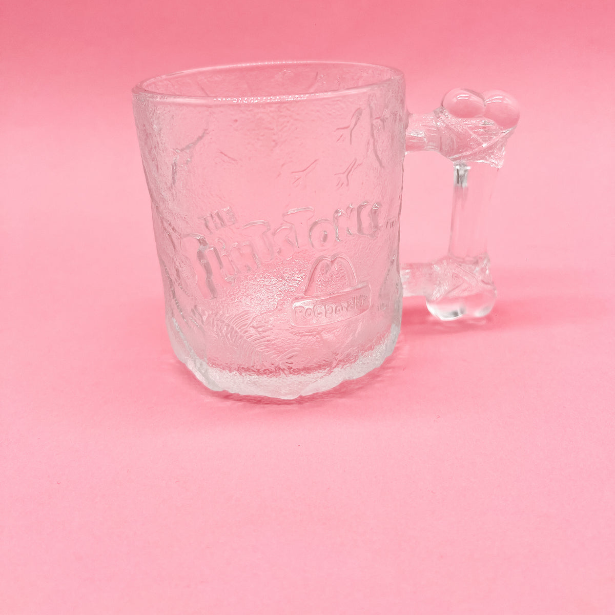 Vintage 90s McDonalds Glass Flintstone Mug