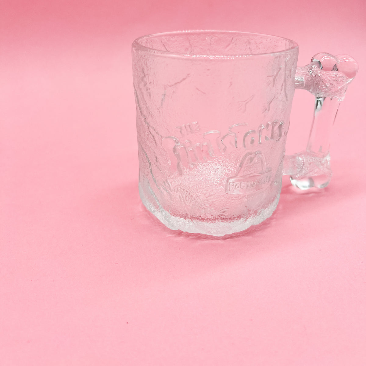 Vintage 90s McDonalds Glass Flintstone Mug