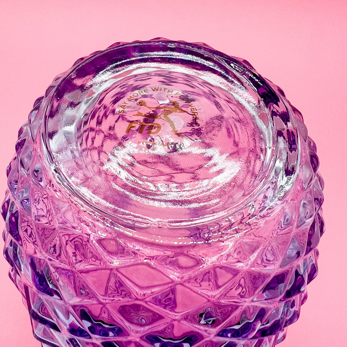 Purple Crystal Class Textured FTD Glass Vase