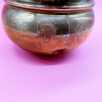 Vintage Brass Vase/Planter |  Gold  Metal Flower Vase