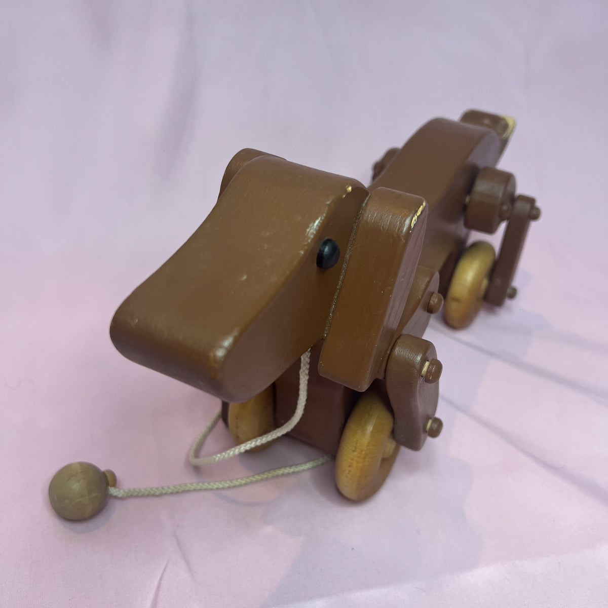Vintage All Wood Dachshund Dog Pull Toy