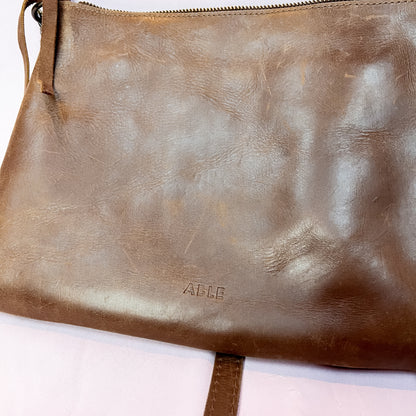 Able Solome Crossbody Purse Bag - Brown Leather