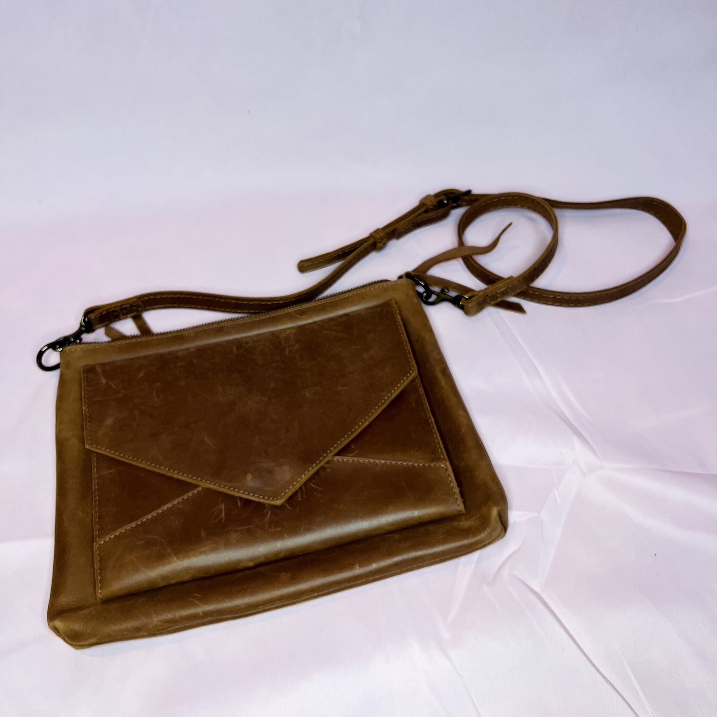 Able Solome Crossbody Purse Bag - Brown Leather
