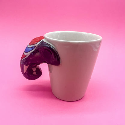 Thailand Painted Elephant Handle Soccer Ball Coffee Tea Mug
