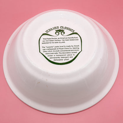 Royal China Maccheroni Pasta Recipe Large Serving Bowl