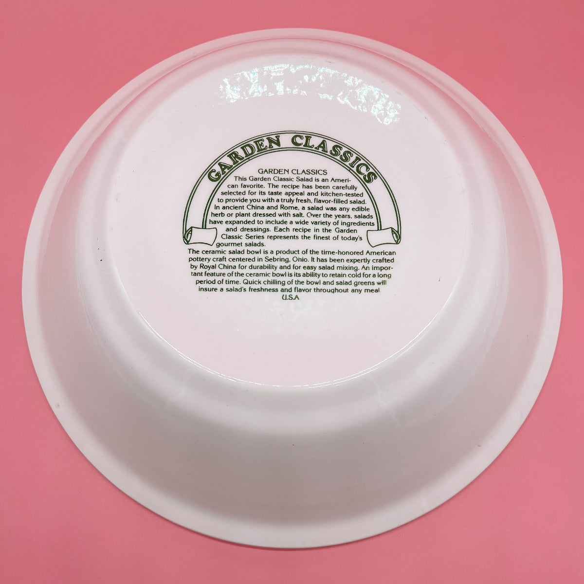 Royal China Spinach Salad Recipe Large Serving Bowl