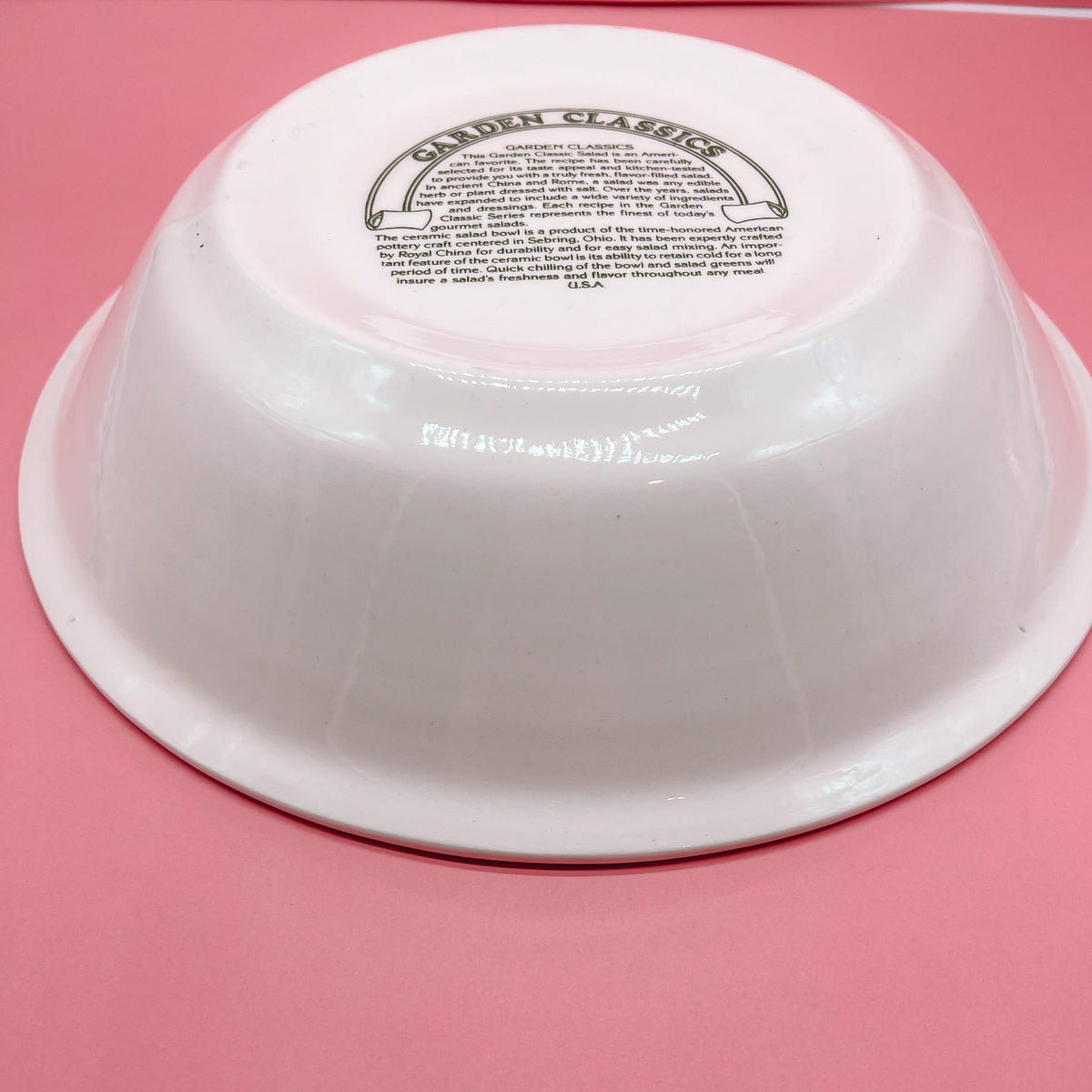 Royal China Spinach Salad Recipe Large Serving Bowl