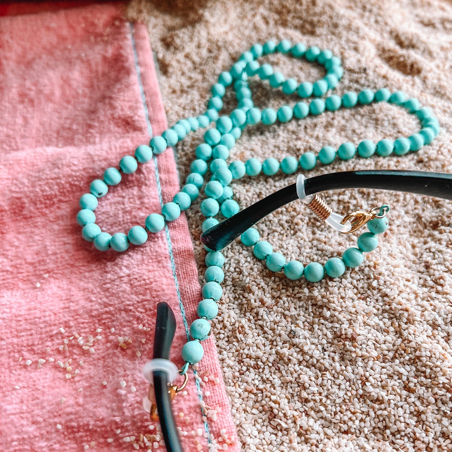 Beaded Blue Sun Glasses Necklace