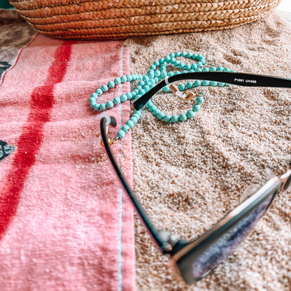 Beaded Blue Sun Glasses Necklace