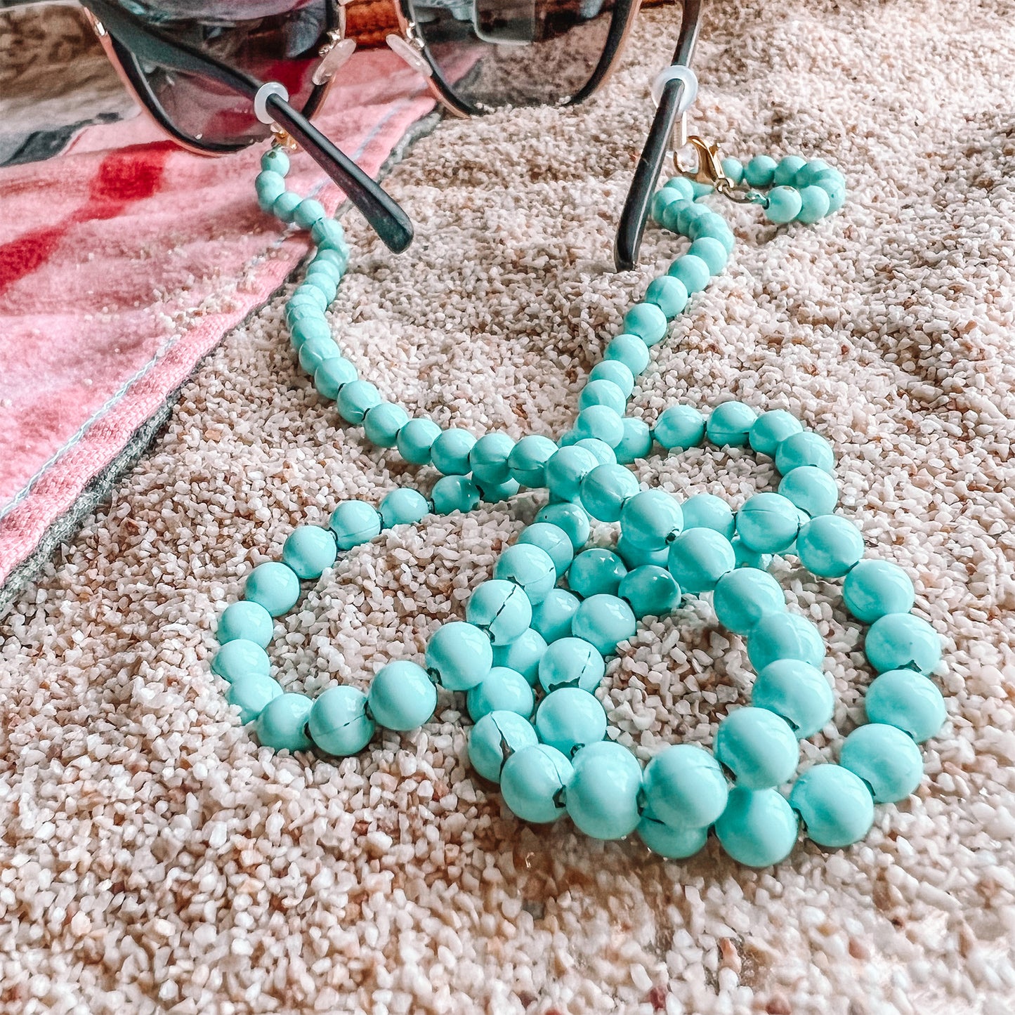 Beaded Blue Sun Glasses Necklace