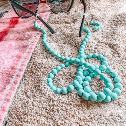 Beaded Blue Sun Glasses Necklace