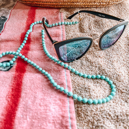 Beaded Blue Sun Glasses Necklace