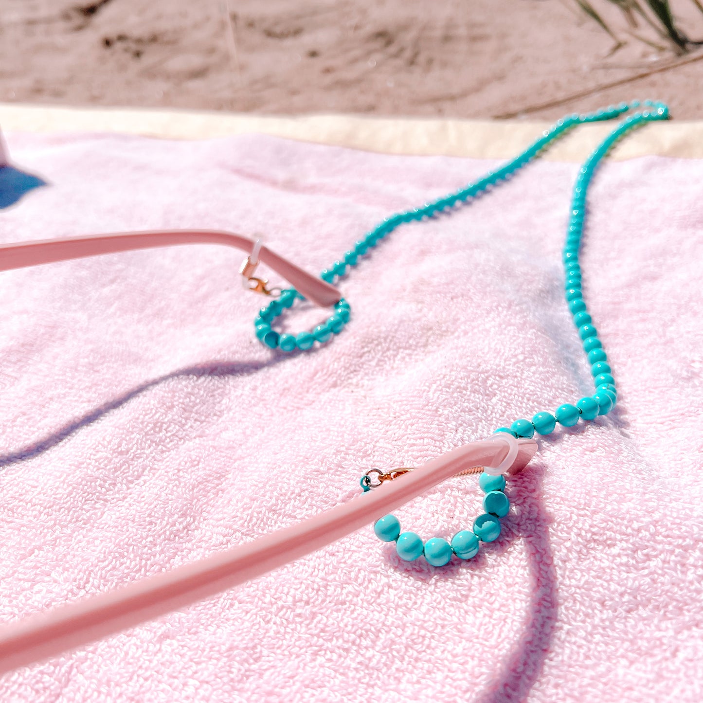 Beaded Blue Sun Glasses Necklace