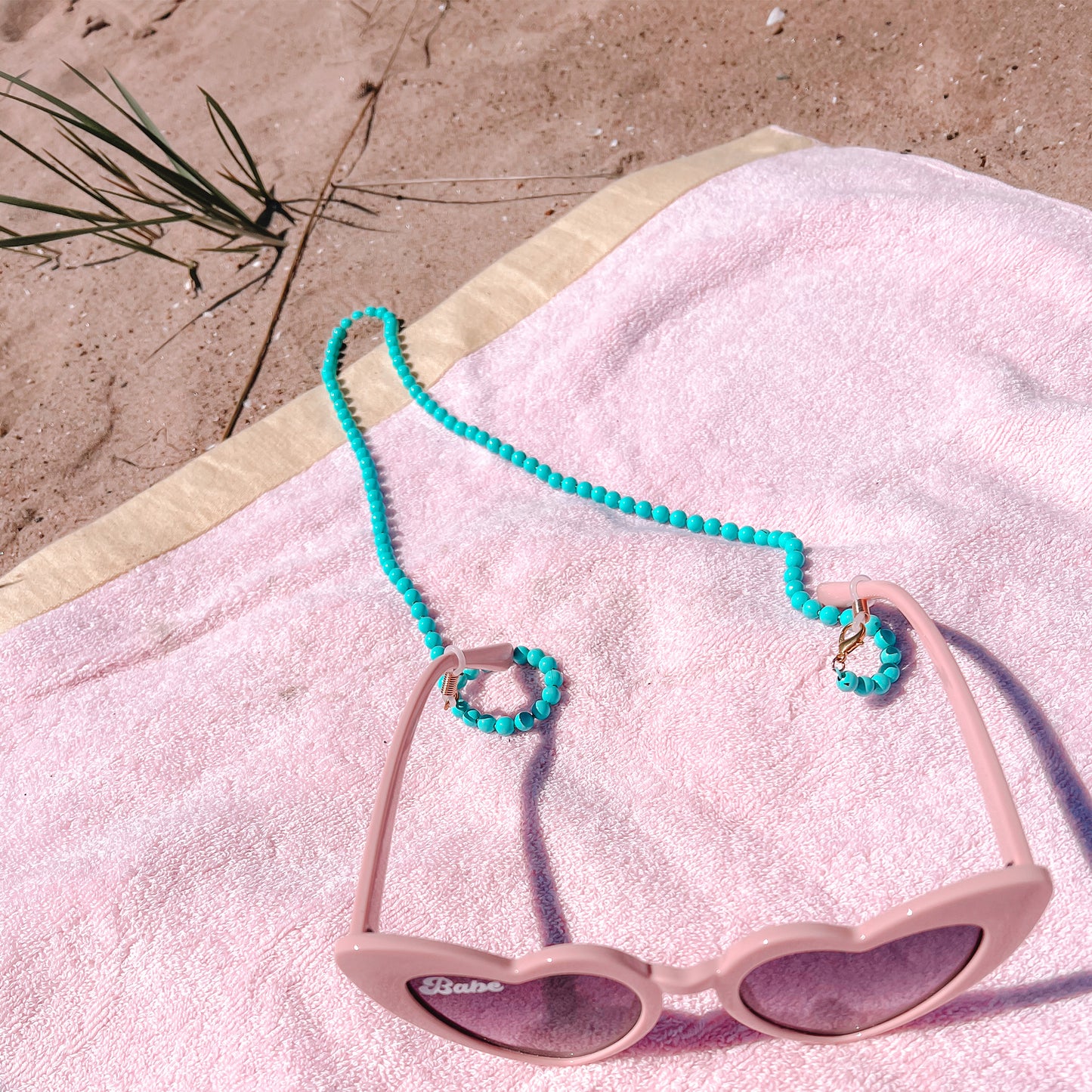 Beaded Blue Sun Glasses Necklace