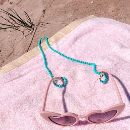 Beaded Blue Sun Glasses Necklace