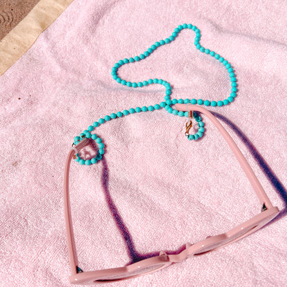 Beaded Blue Sun Glasses Necklace