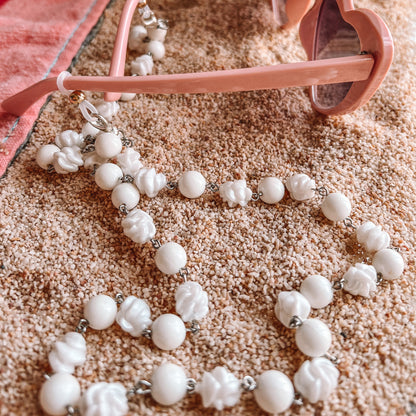 White Sun Glasses Necklace