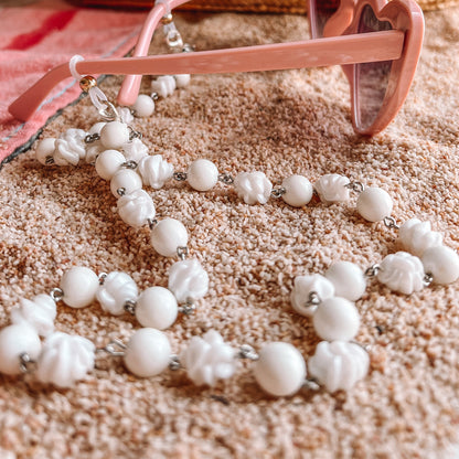 White Sun Glasses Necklace