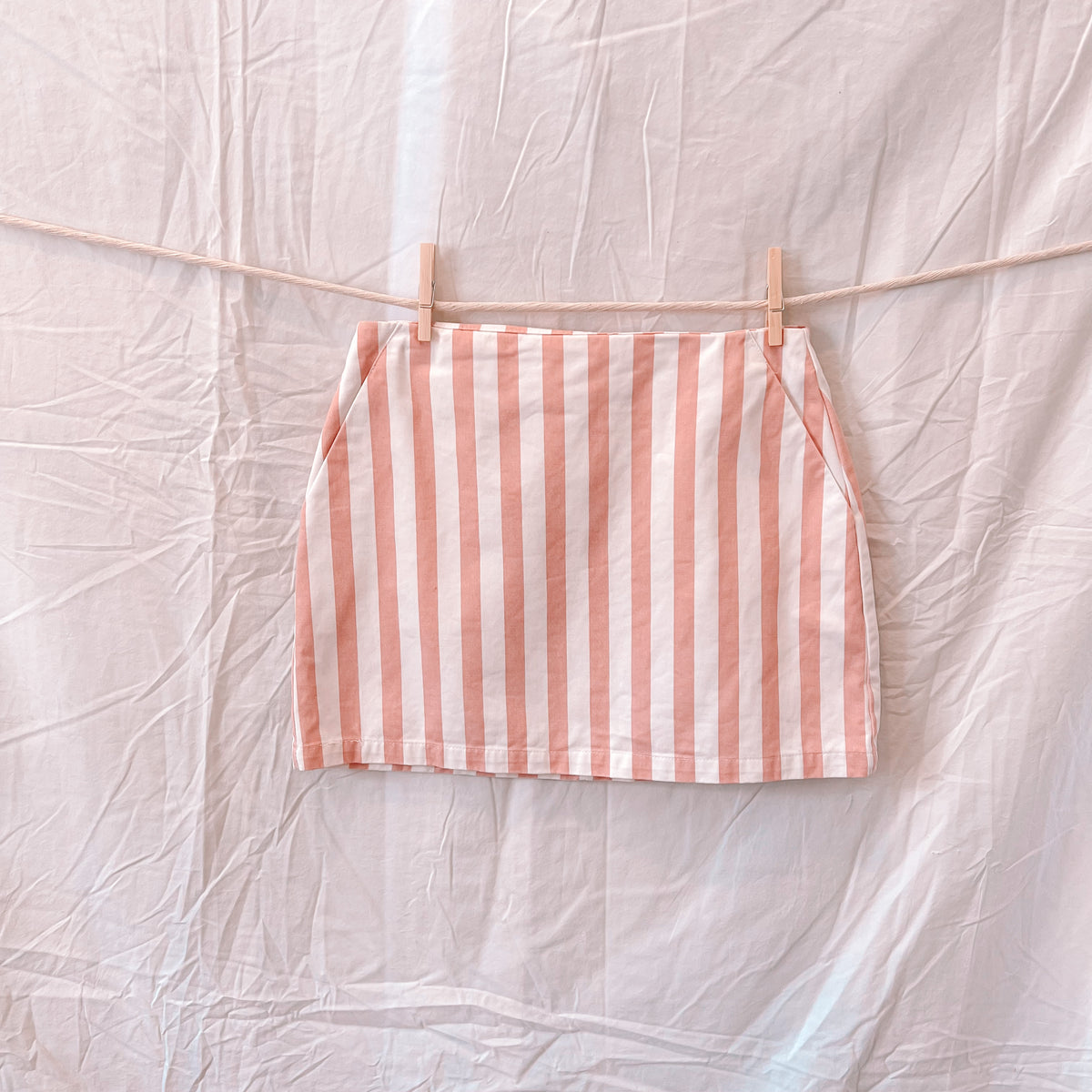 Pink and White Mini Skirt