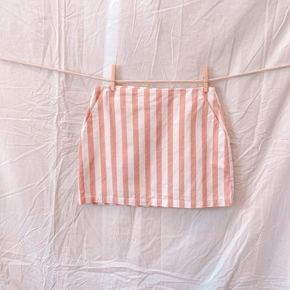 Pink and White Mini Skirt