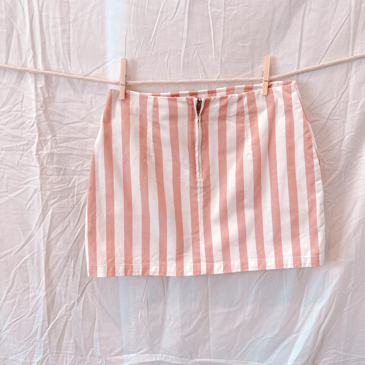 Pink and White Mini Skirt