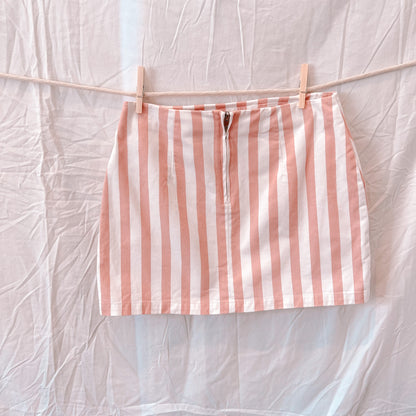 Pink and White Mini Skirt